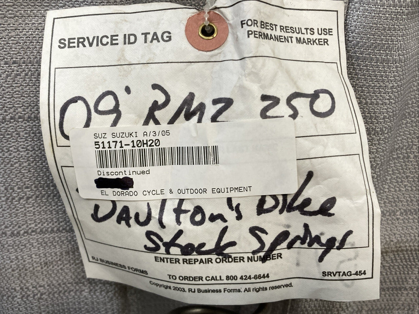SUZUKI 51171-10H20 Spring, Front soft K=0.42