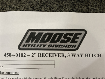 NEW GENUINE MOOSE UTILITY 4504-0102 HITCH 3 WAY 2" RECVR