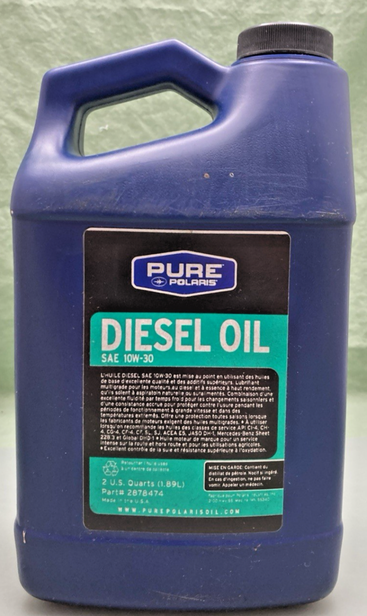 NEW GENUINE POLARIS 2878474 DIESEL OIL SAE 10W-30 2QUARTS (1.89L)