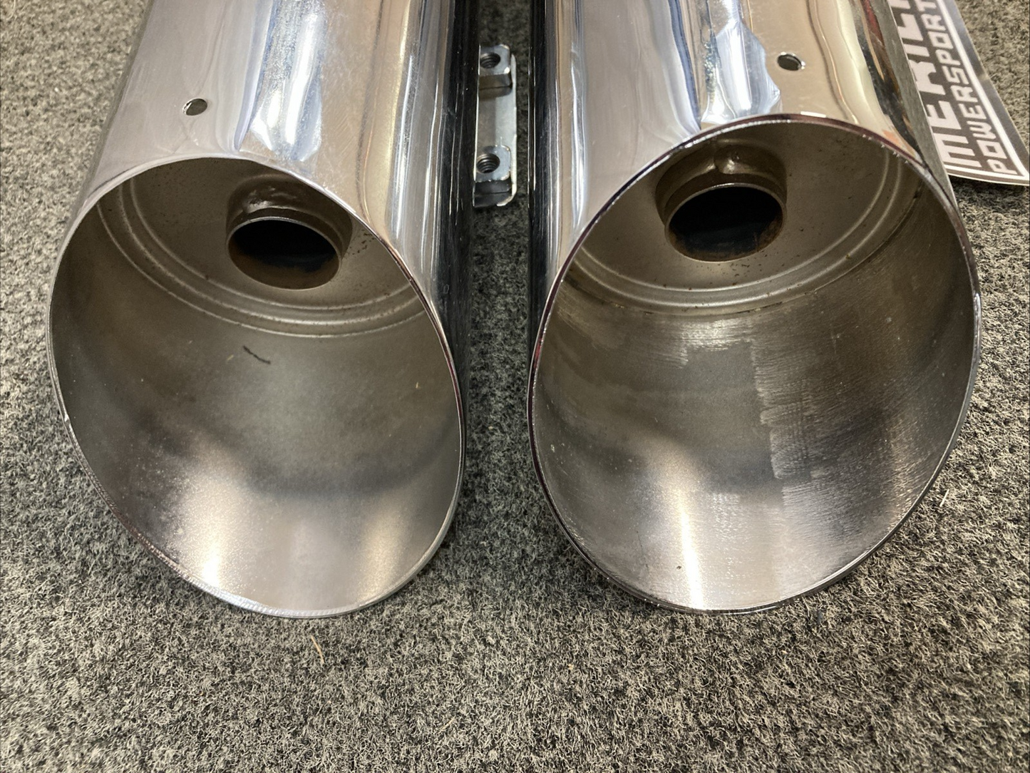 POLARIS 1261250  1261251 VICTORY 4" SLASH CUT SLIP ON EXHAUST CHROME VMD42C1507