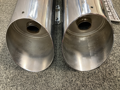 POLARIS 1261250  1261251 VICTORY 4" SLASH CUT SLIP ON EXHAUST CHROME VMD42C1507