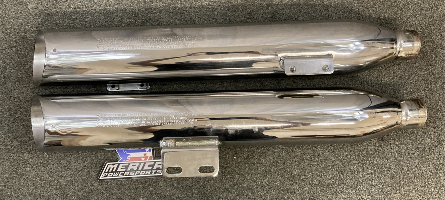 POLARIS 1261250  1261251 VICTORY 4" SLASH CUT SLIP ON EXHAUST CHROME VMD42C1507