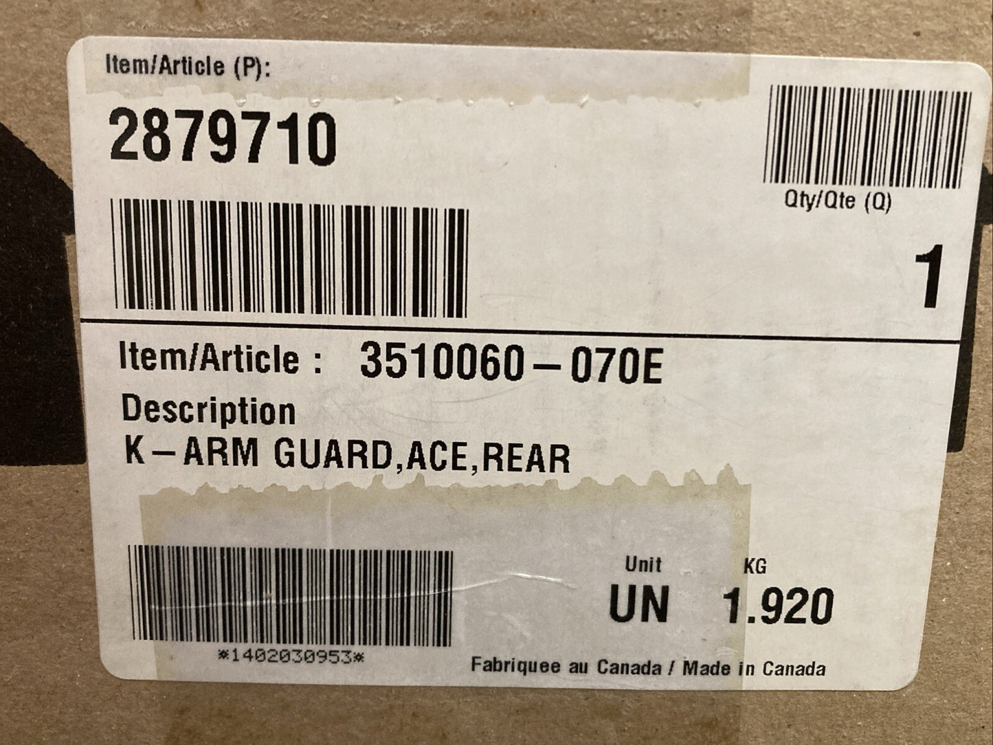 New Genuine Polaris 2879710 K-ARM GUARD ACS REAR