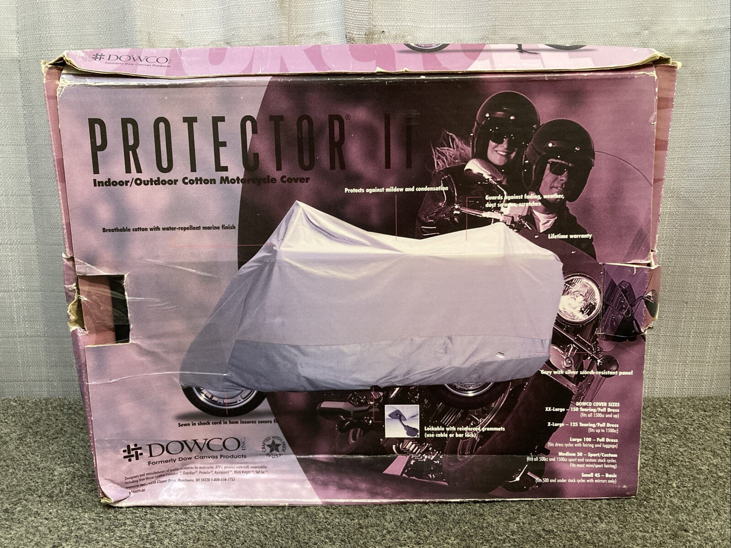 NEW GENUINE DOWCO 50001-01 PROTECTOR II MEDIUM MOTORCYCLE COVER GREY