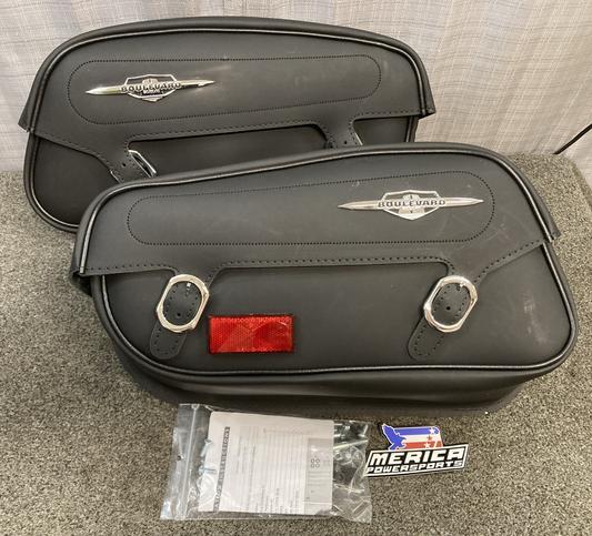 NEW GENUINE SUZUKI 990A0-77032 M109R SOFT LEATHER SADDLEBAGS BOULEVARD