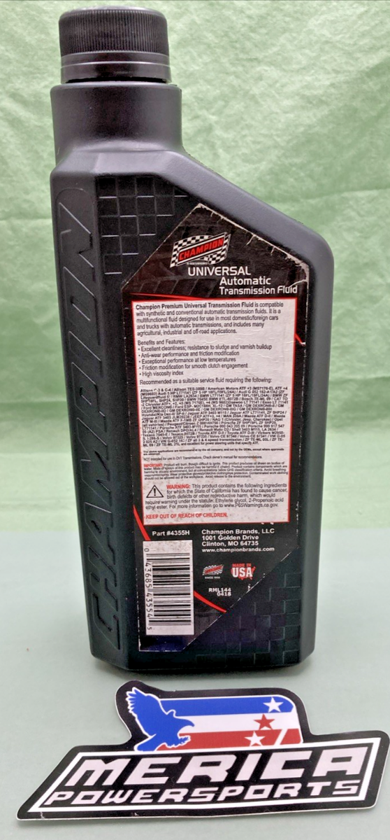 NEW CHAMPION 4355H UNIVERSAL  AUTOMATIC TRANSMISSION FLUID, 32 FL. OZ (946ML)