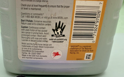 NEW MOBIL 97026 CLEAN 5000 10W-40 PERFORMANCE MOTOR OIL 1QT (946ML)