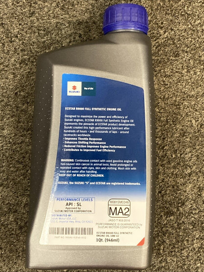 NEW GENUINE SUZUKI 990A0-01E40-01Q ECSTAR R9000 FULL SYN. 10W - 40 ENGINE OIL