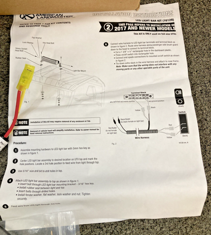 NEW GENUINE AMERICAN LANDMASTER 16129 LIGHT BAR KIT