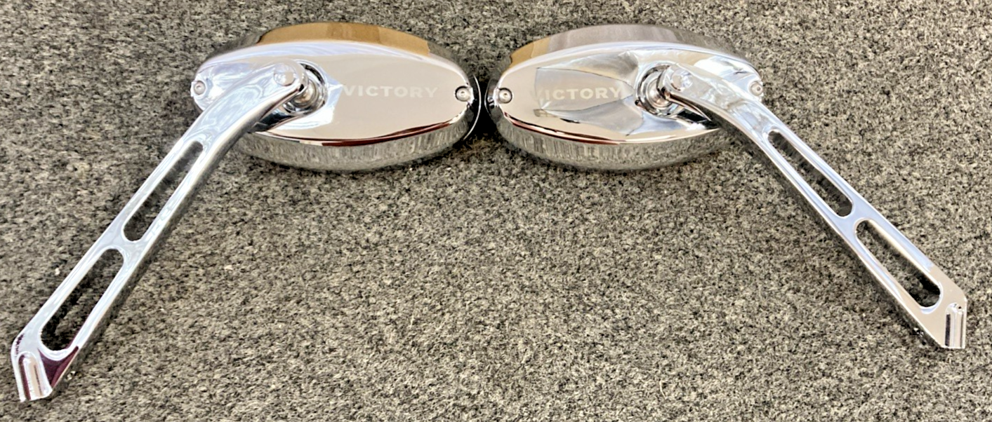 NEW REPLACES POLARIS 2875917 VICTORY MOTORCYCLES, CUSTOM MIRRORS W/LOGO (RH&LH)