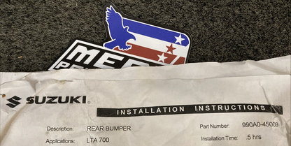 NEW GENUINE SUZUKI 990A0-45009 REAR BUMPER SILVER