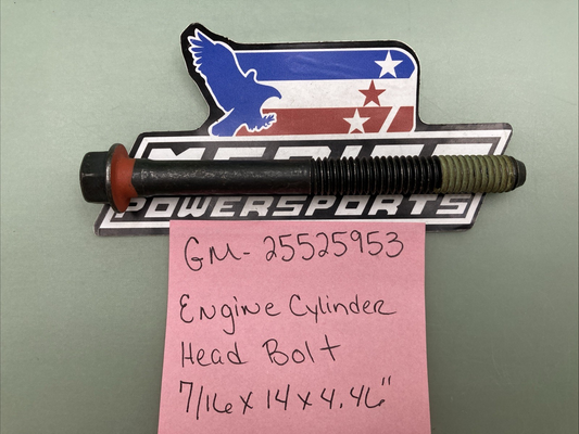 New Replaces GM 25525953 Engine Cylinder Head Bolt, 7/16x14x4.46"