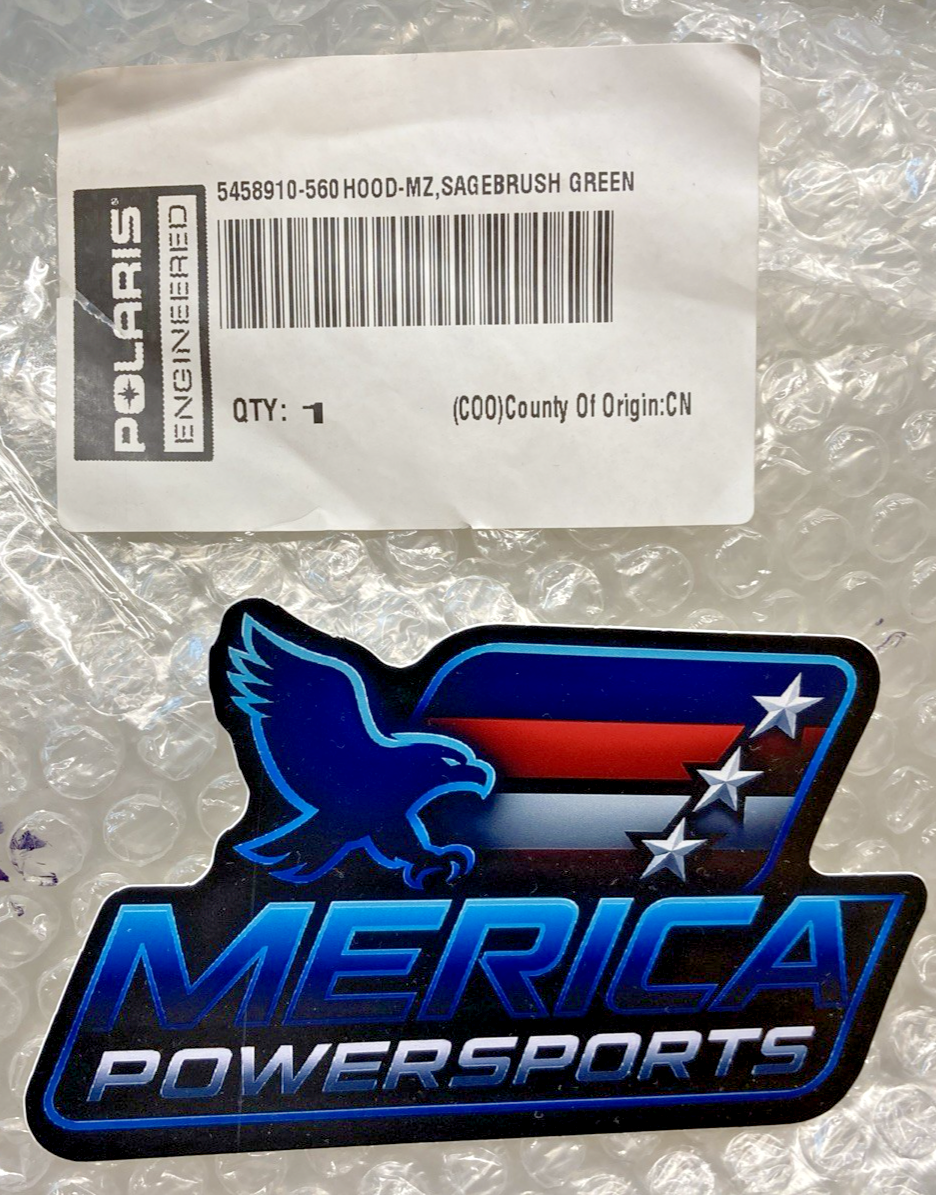 New Genuine Polaris 5458910-560 Hood-MZ, Sagebrush Green