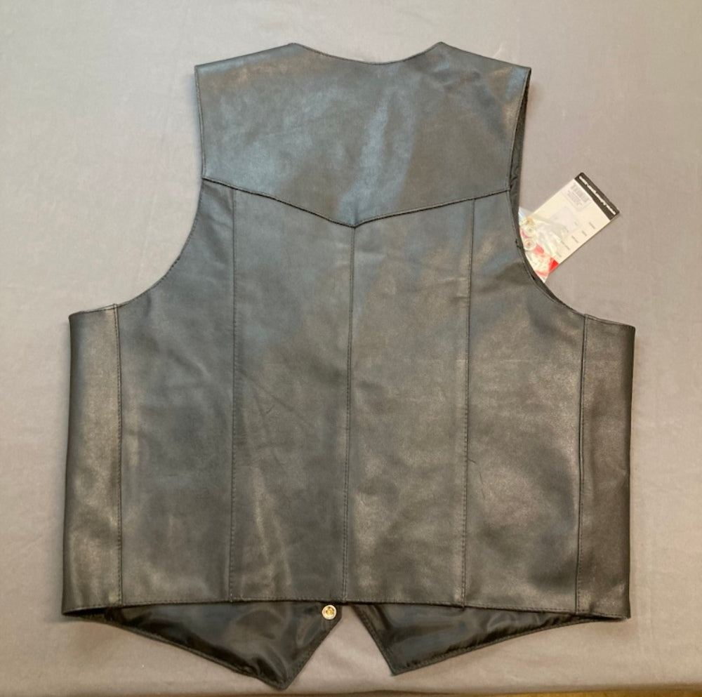 Fulmer 105050BLK Blackjak Large 44 Motorcycle Riding leather Vest 4 Pocket New