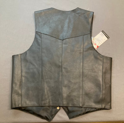 Fulmer 105050BLK Blackjak Large 44 Motorcycle Riding leather Vest 4 Pocket New