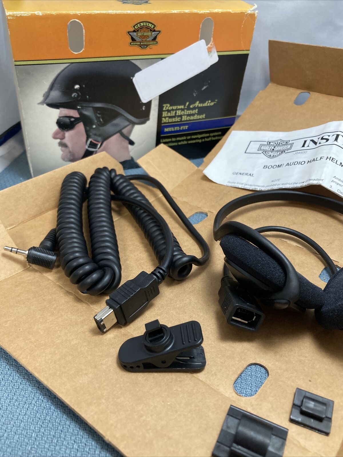 NEW GENUINE HARLEY DAVIDSON 76569-09 BOOM AUDIO HALF HELMET HEADSET ...