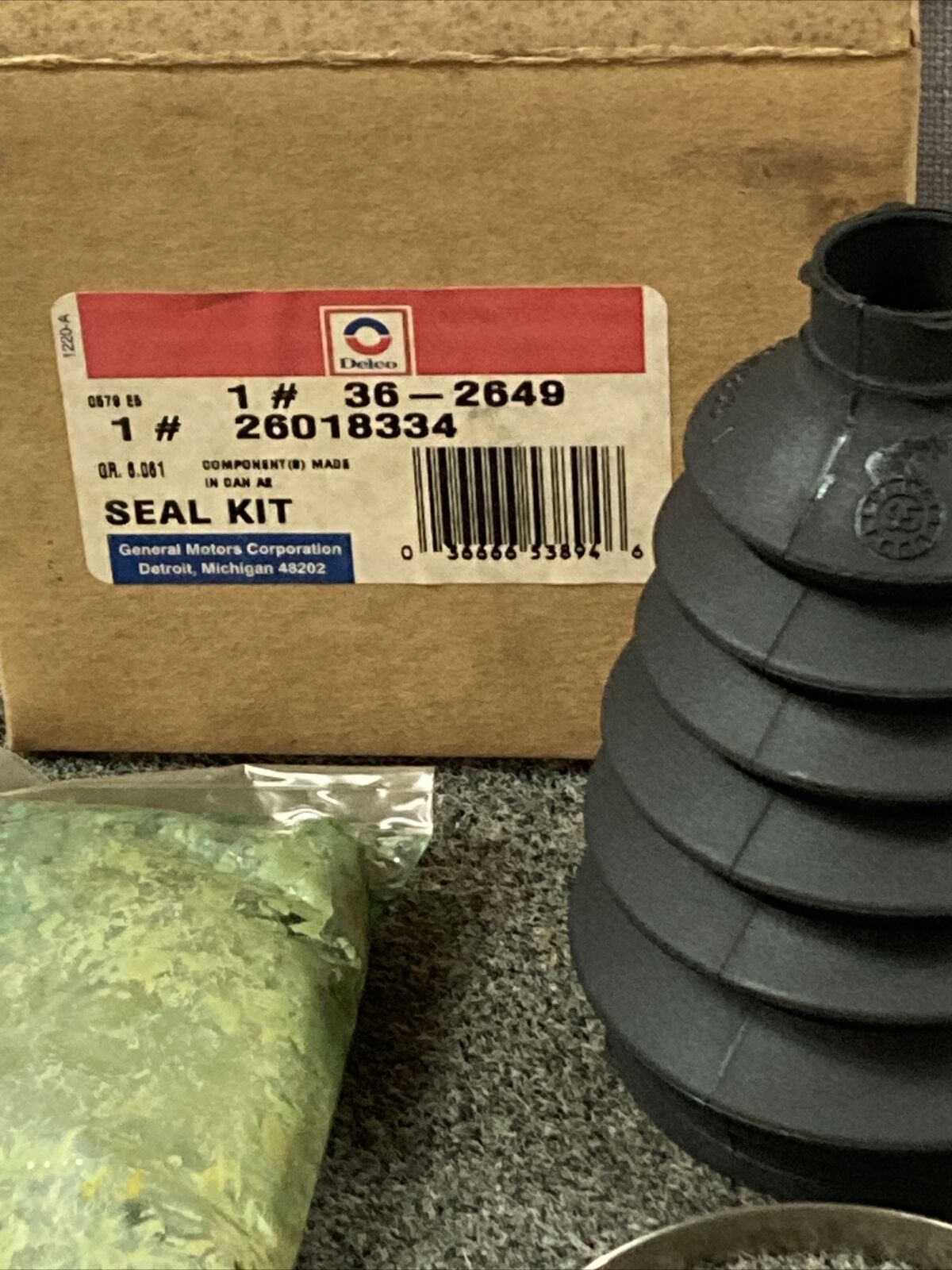 NEW ACDELCO 36-2649 BOOT KIT, FRONT WHEEL DRIVE AXLE SHAFT GM 26018334 GR 6.061