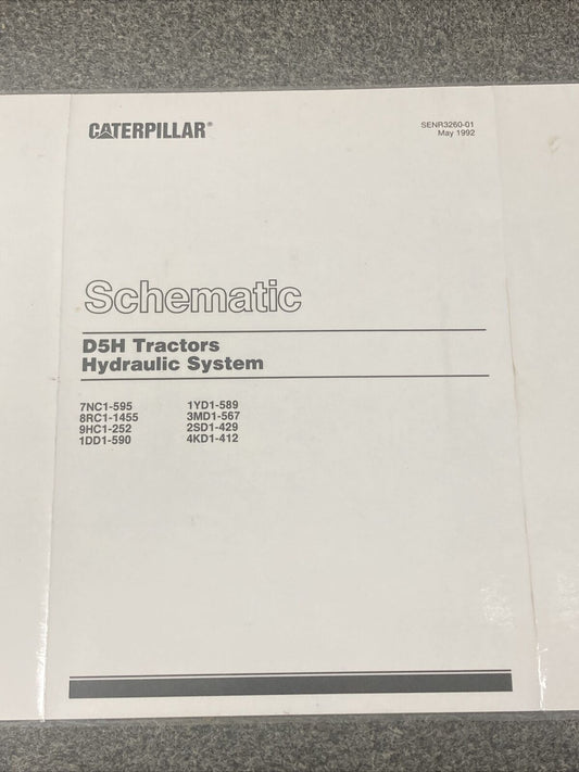 NEW GENUINE CATERPILLAR SENR3260-01 SCHEMATIC D5H TRACTORS HYDRAULIC SYSTEM