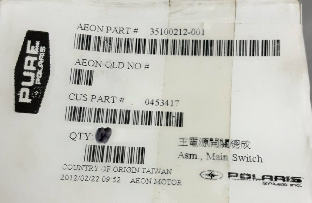 NEW GENUINE POLARIS 0453417 ASM., MAIN SWITCH Scrambler Sportsman Predator 01-18