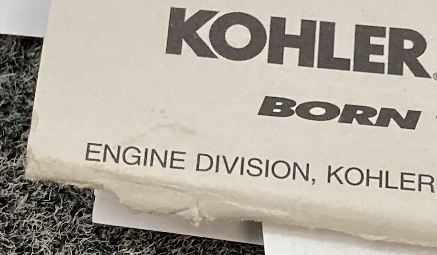 GENUINE KOHLER ENGINES TP-2509 LOOSE-LEAF AEGIS SERVICE MANUAL