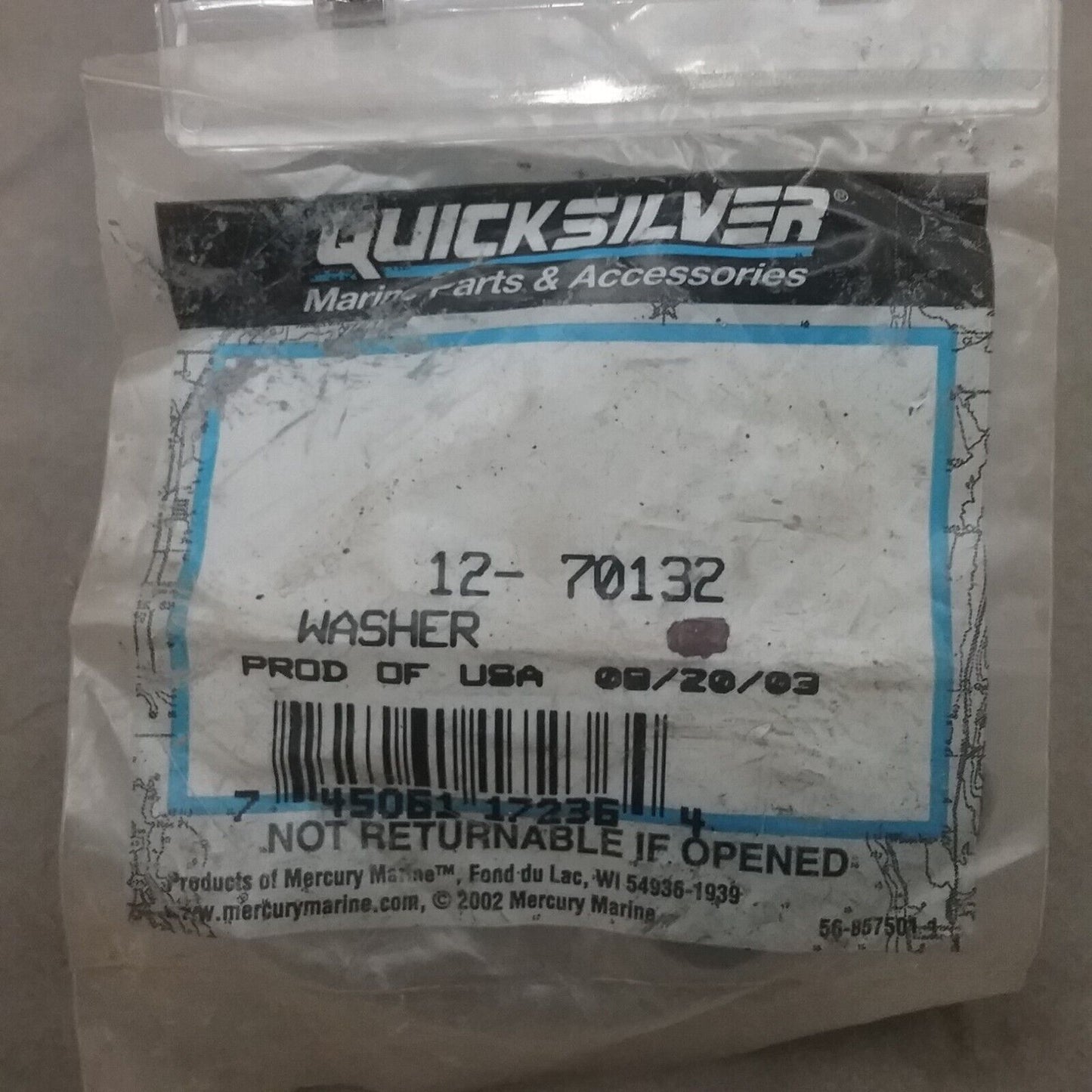 QTY4 NEW QUICKSILVER 12-70132 WASHER MERCURY OUTBOARDS BOTTOM COWL ASSY