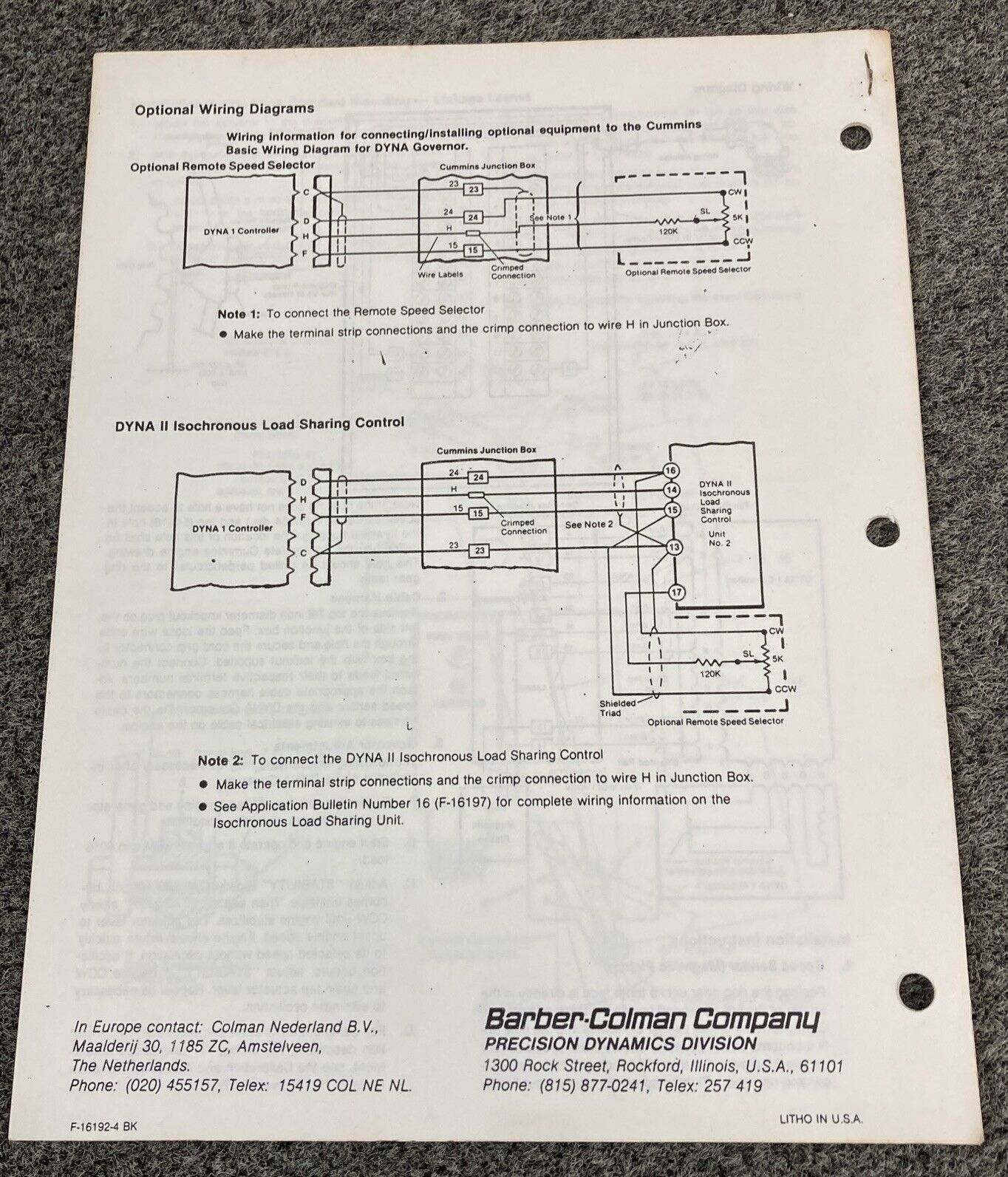 CUMMINS TP-5226 DYNA I POWER CONTROL SYSTEM TECHNICAL MANUAL