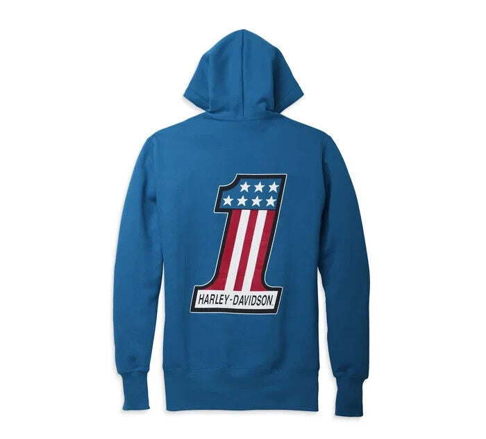 NEW GENUINE HARLEY DAVIDSON 96605-22VW WOMEN'S XLARGE HOODIE KNIT BLUE