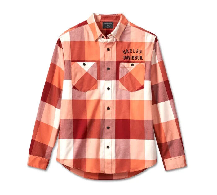 NEW GENUINE HARLEY DAVIDSON 96634-23VM MEN'S MED SHIRT RED PLAID L/S MERLOT