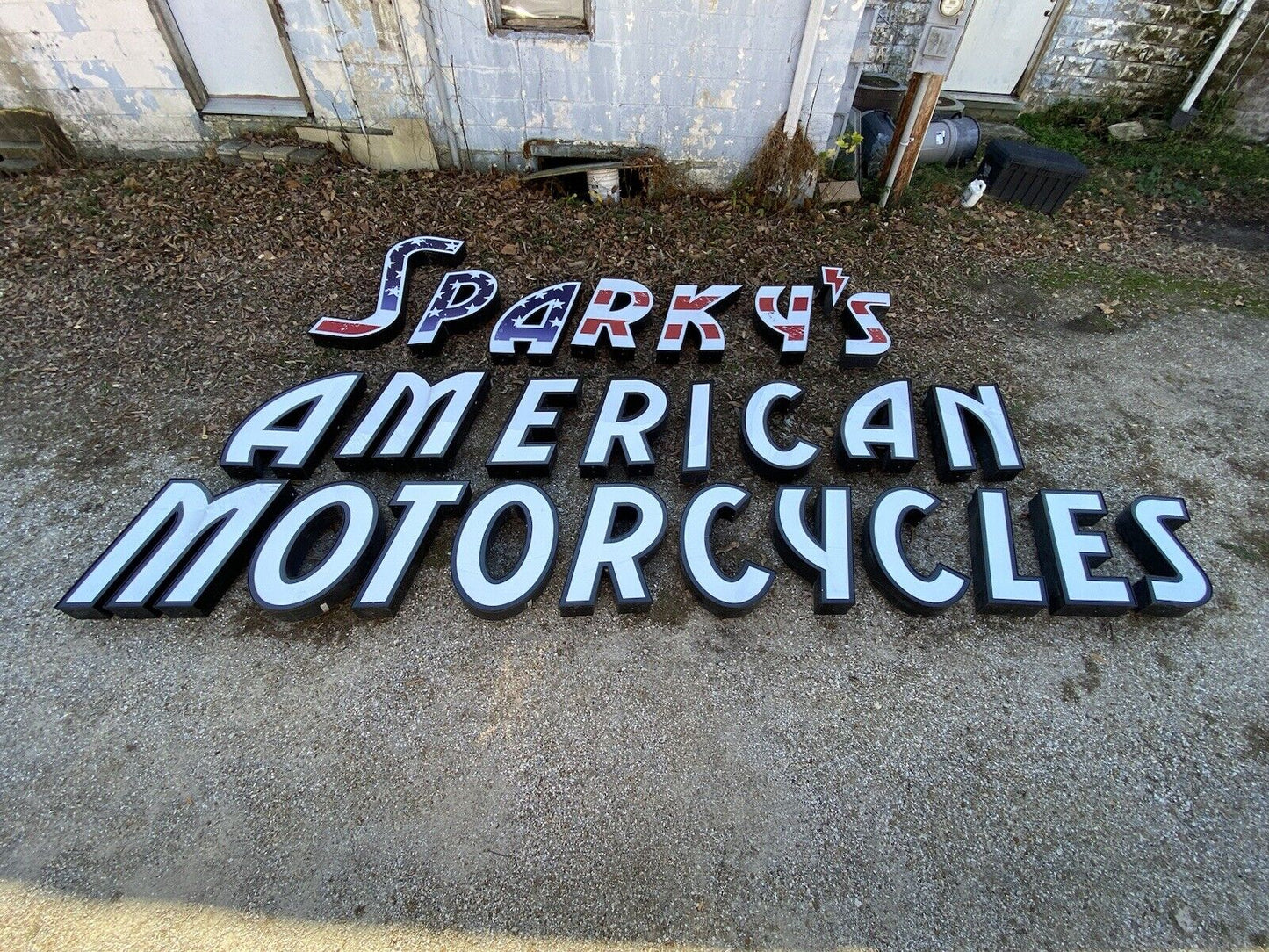 SPARKY'S AMERICAN MOTORCYCLES Outdoor Lighted Business Sign Channel Letters 30"