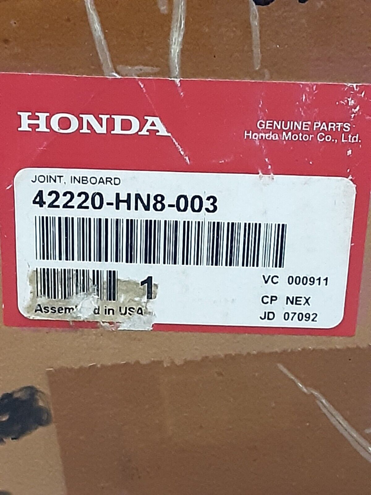 NEW GENUINE HONDA 42220-HN8-003 JOINT, INBOARD FOURTRAX RINCON TRX650 TRX680