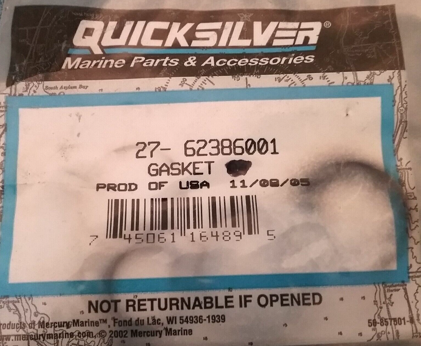 NEW QUICKSILVER 27-62386001 THERMOSTAT GASKET MARINER OUTBOARD 20-25HP