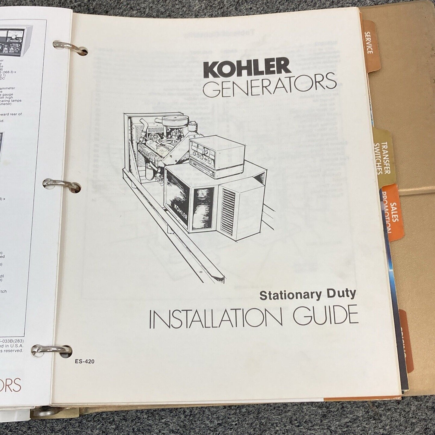 GENUINE KOHLER GENERATORS INSTALLATION MANUALS & ADDITIONAL INFORMATION