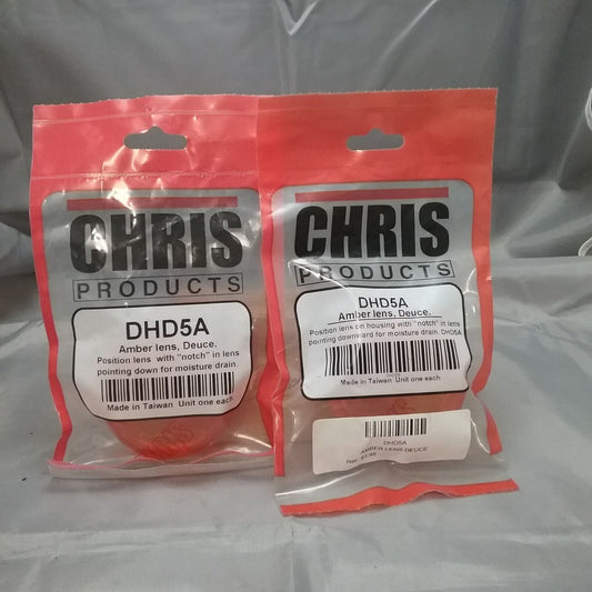 QTY 2 NEW CHRIS PRODUCTS DHD5A REPLACEMENT TURN SIGNAL LENS, AMBER, DEUCE