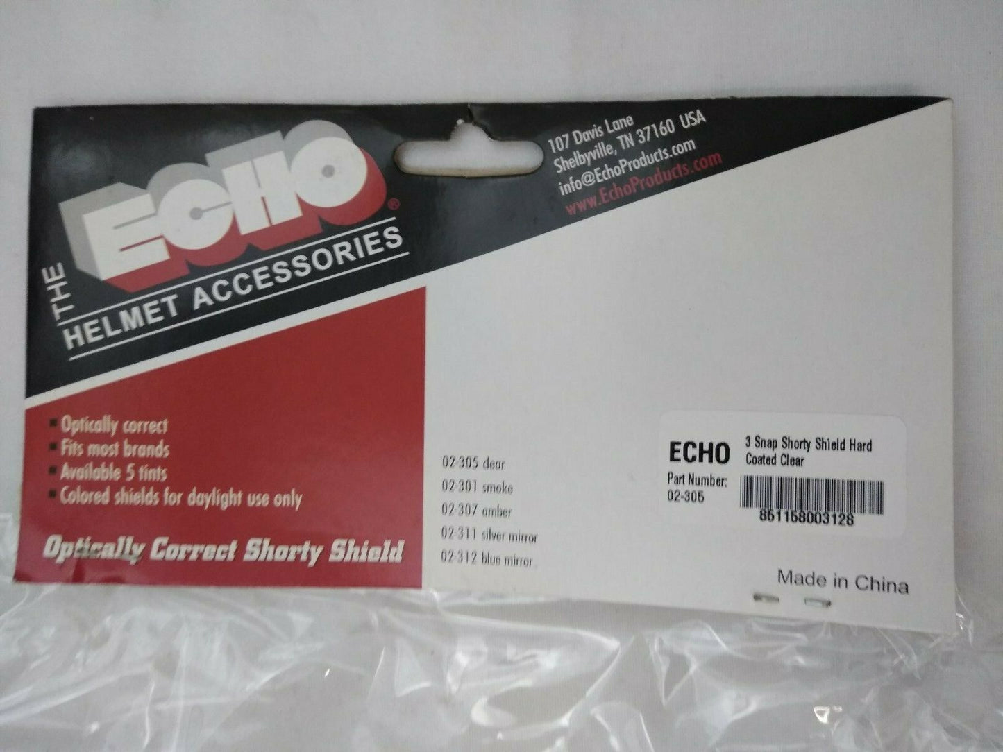 New ECHO Universal 3 Snap Shorty Shield / Visor / Blue Mirror / 02-312