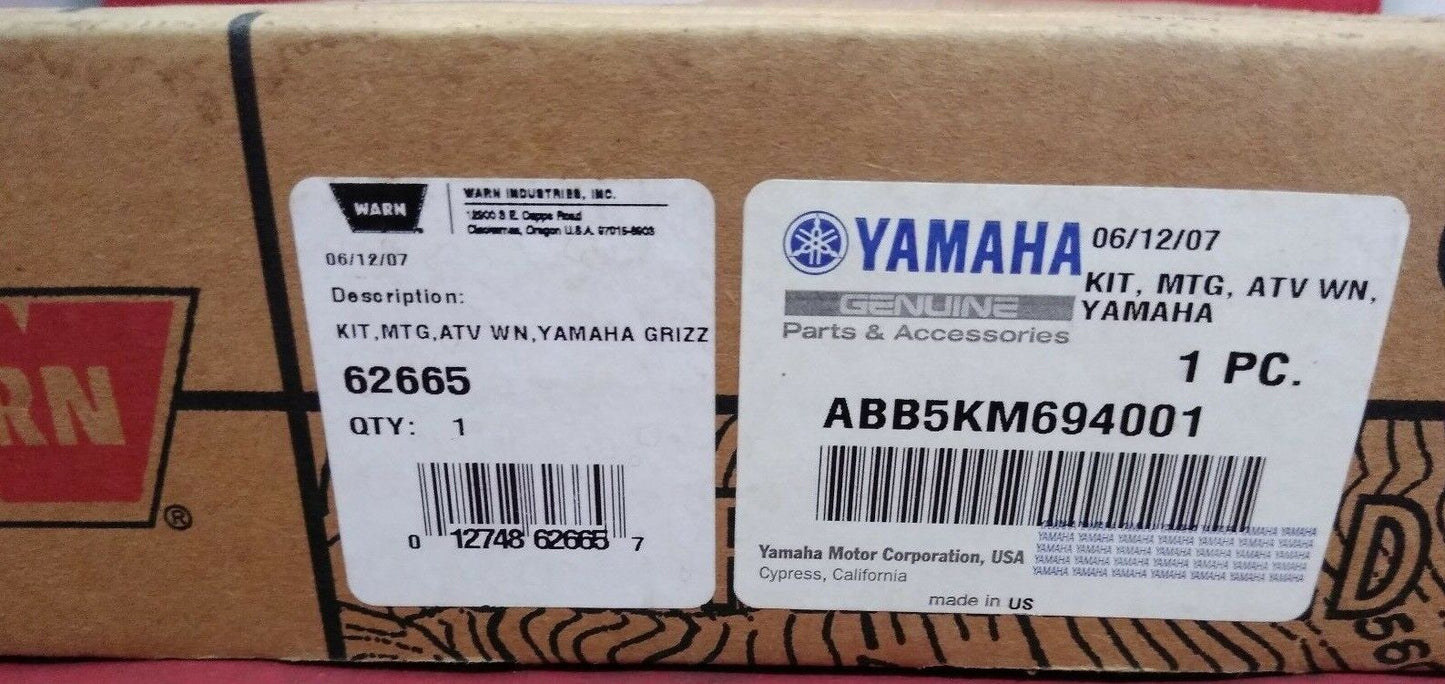 NEW WARN Yamaha Winch Mount Kit AB5KM694001 / 62665 / Black / Kodiak 660