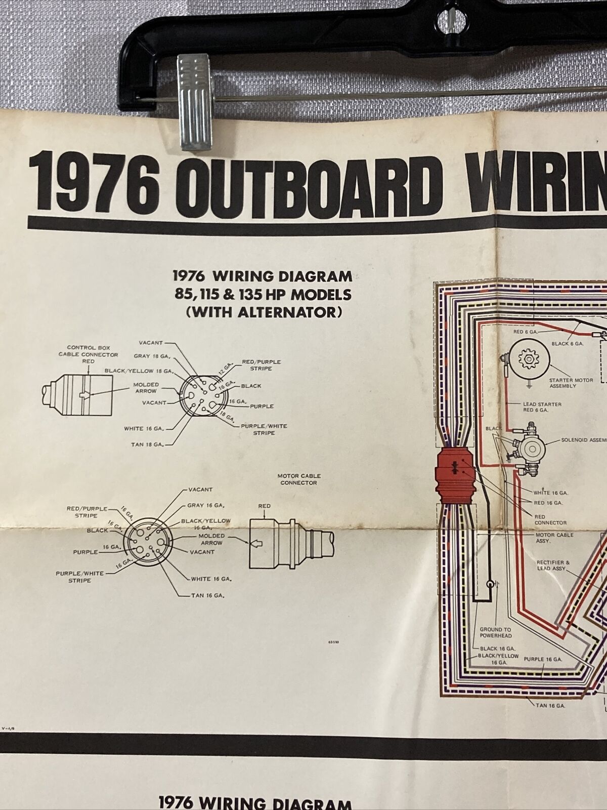 JOHNSON 1976 WIRING DIAGRAM 85,115,135 AND 200 HP/HP V-6 MODELS WITH ALTERNATOR