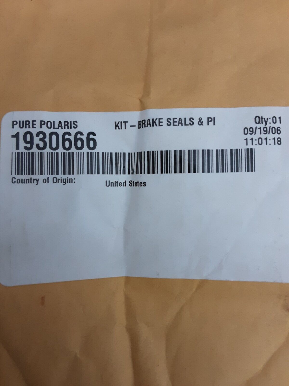 NEW GENUINE POLARIS 1930666 KIT BRAKE SEALS & PISTON Big Boss Trail Boss 1989-93