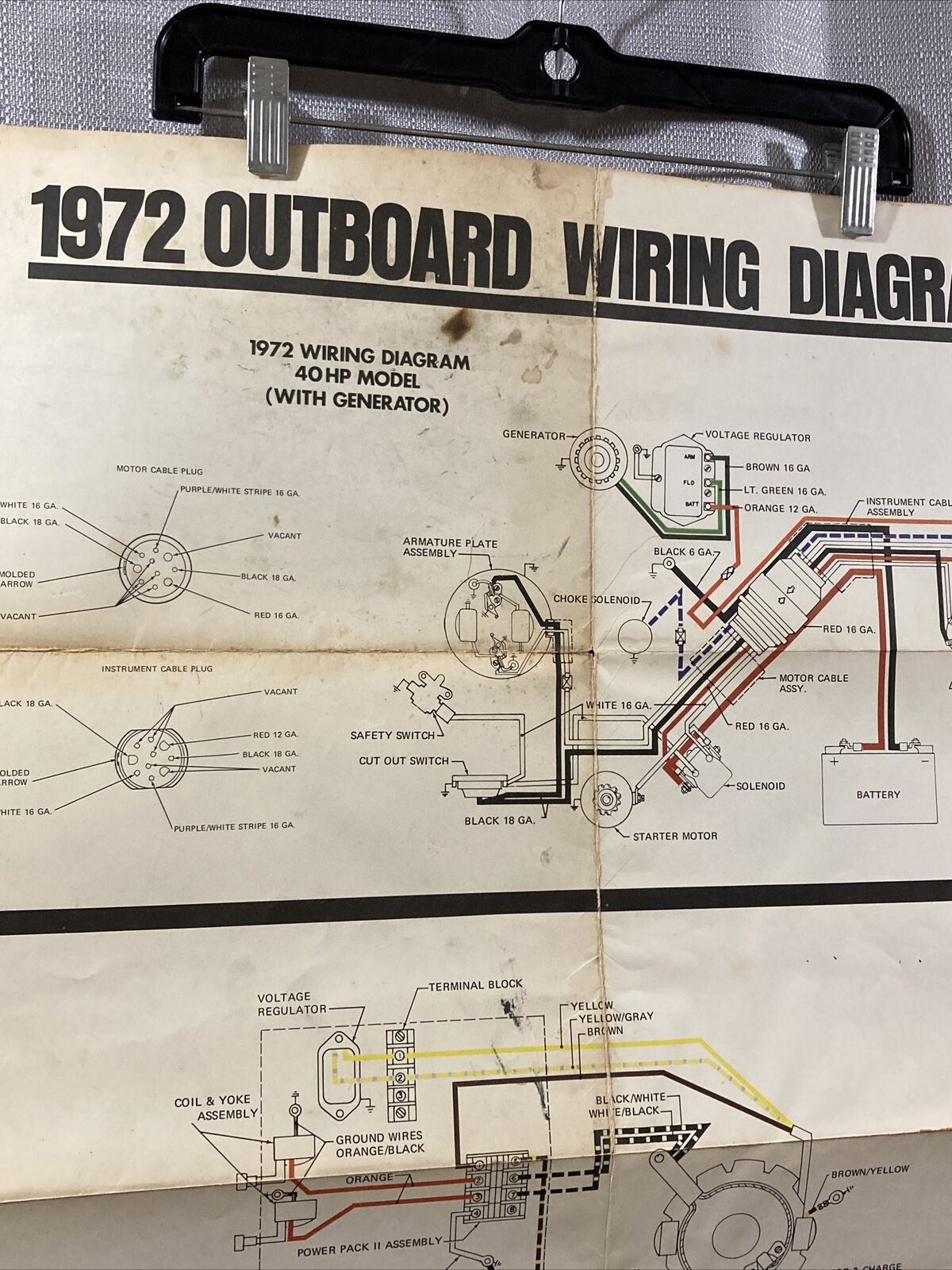 JOHNSON 1972 OUTBOARD WIRING DIAGRAM 40/50 HP MODELS WITH ALT AND GEN