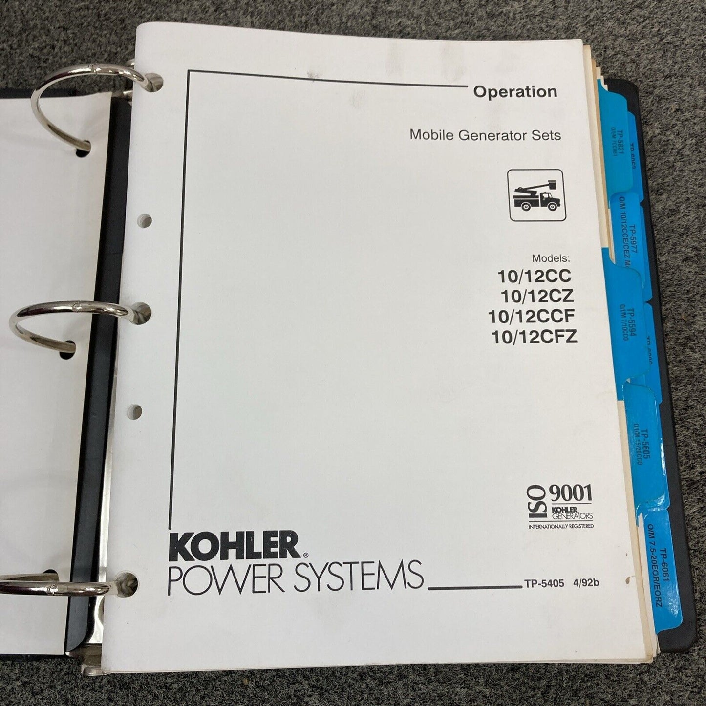 GENUINE KOHLER RV/MOBILE GENERATOR SETS INSTALLATION/OPERATION MANUALS