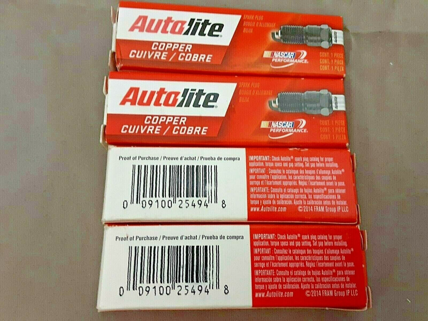 4123 Autolite Spark Plug Copper Core OEM (QTY 4)