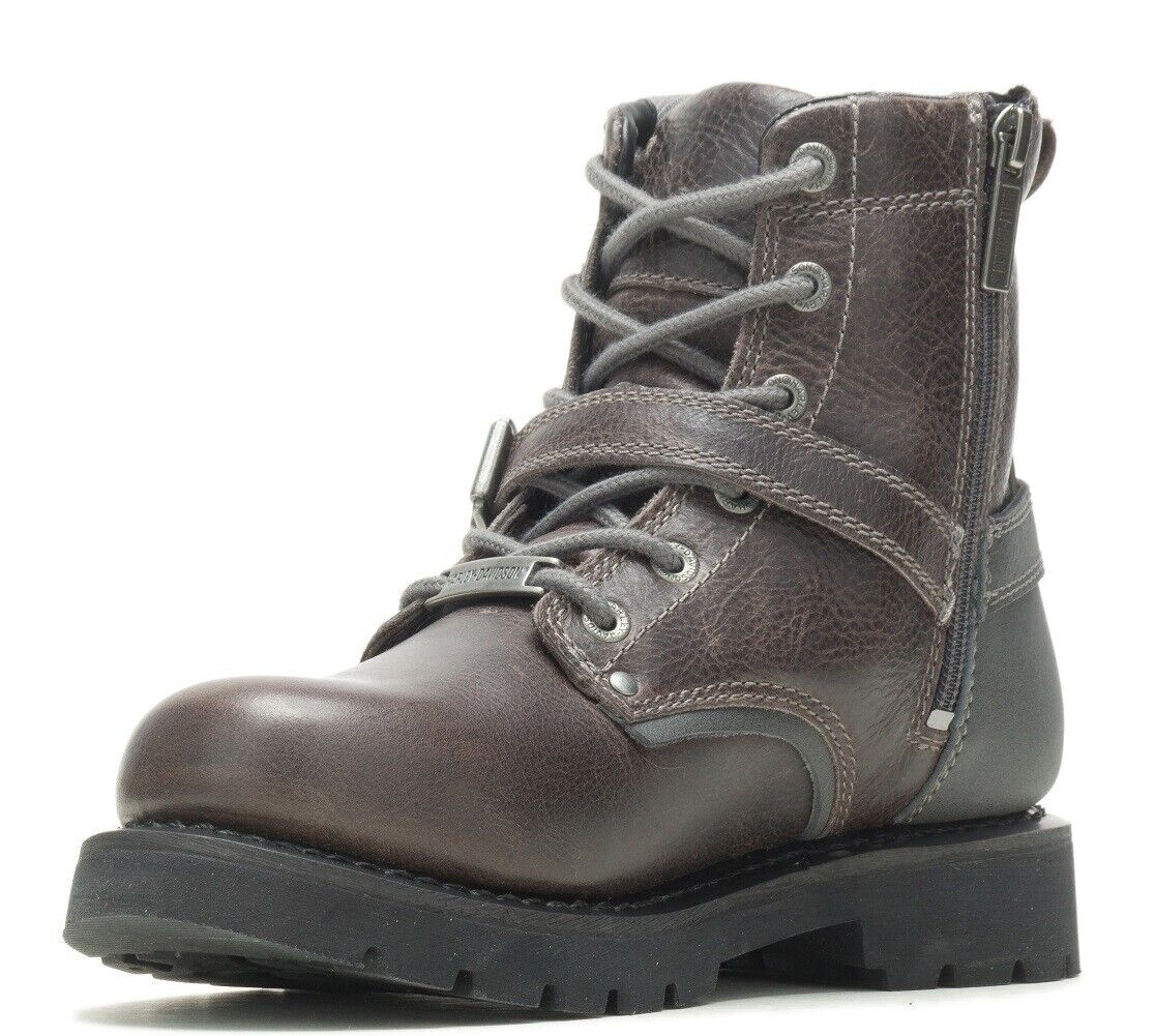 NEW GENUINE HARLEY DAVIDSON D87246 SIZE 7.5 WOMEN'S BECKY FLASH 6" GREY BOOTS