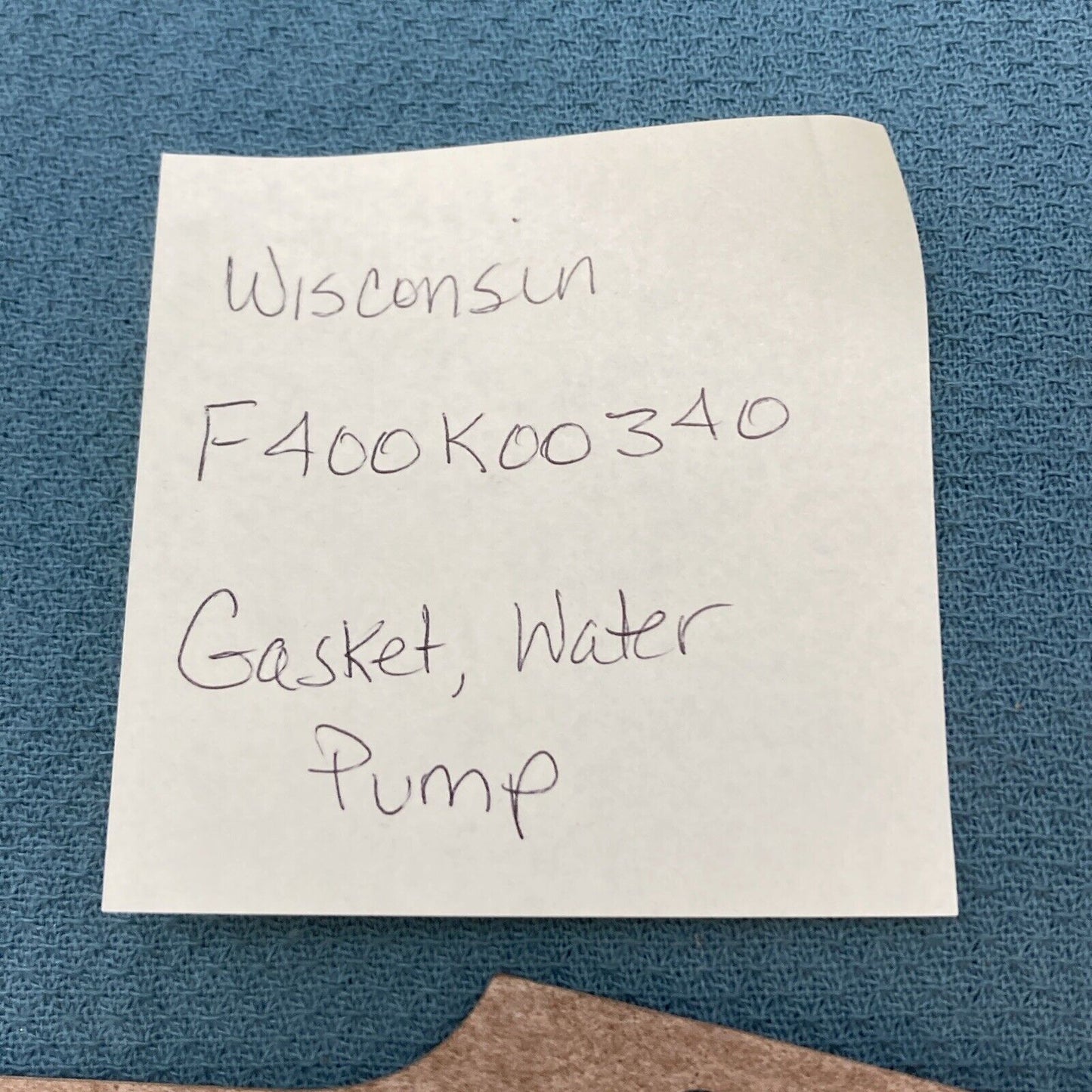 NEW REPLACES WISCONSIN F400K00340 GASKET, WATER PUMP