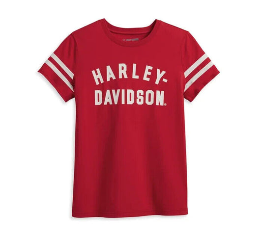 NEW HARLEY DAVIDSON 96435-23VW Women's Forever Sleeve Striped Red Knit Tee XL