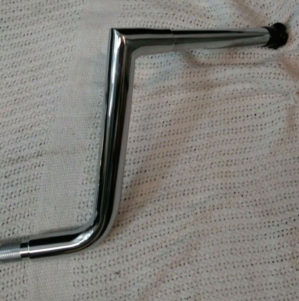 10" Chrome Z Bar Motorcycle Handlebars / Ready for Wiring in Handles