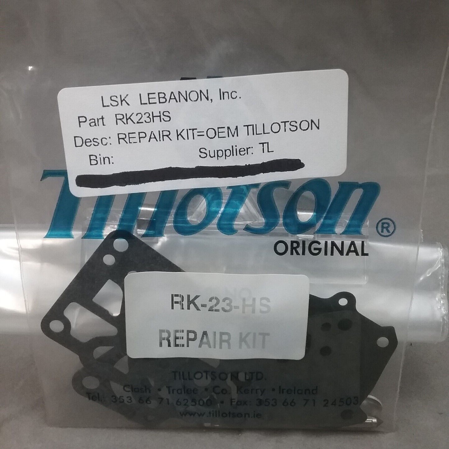 QTY2 NEW TILLOTSON rk-23hs CARBURETOR REPAIT KIT