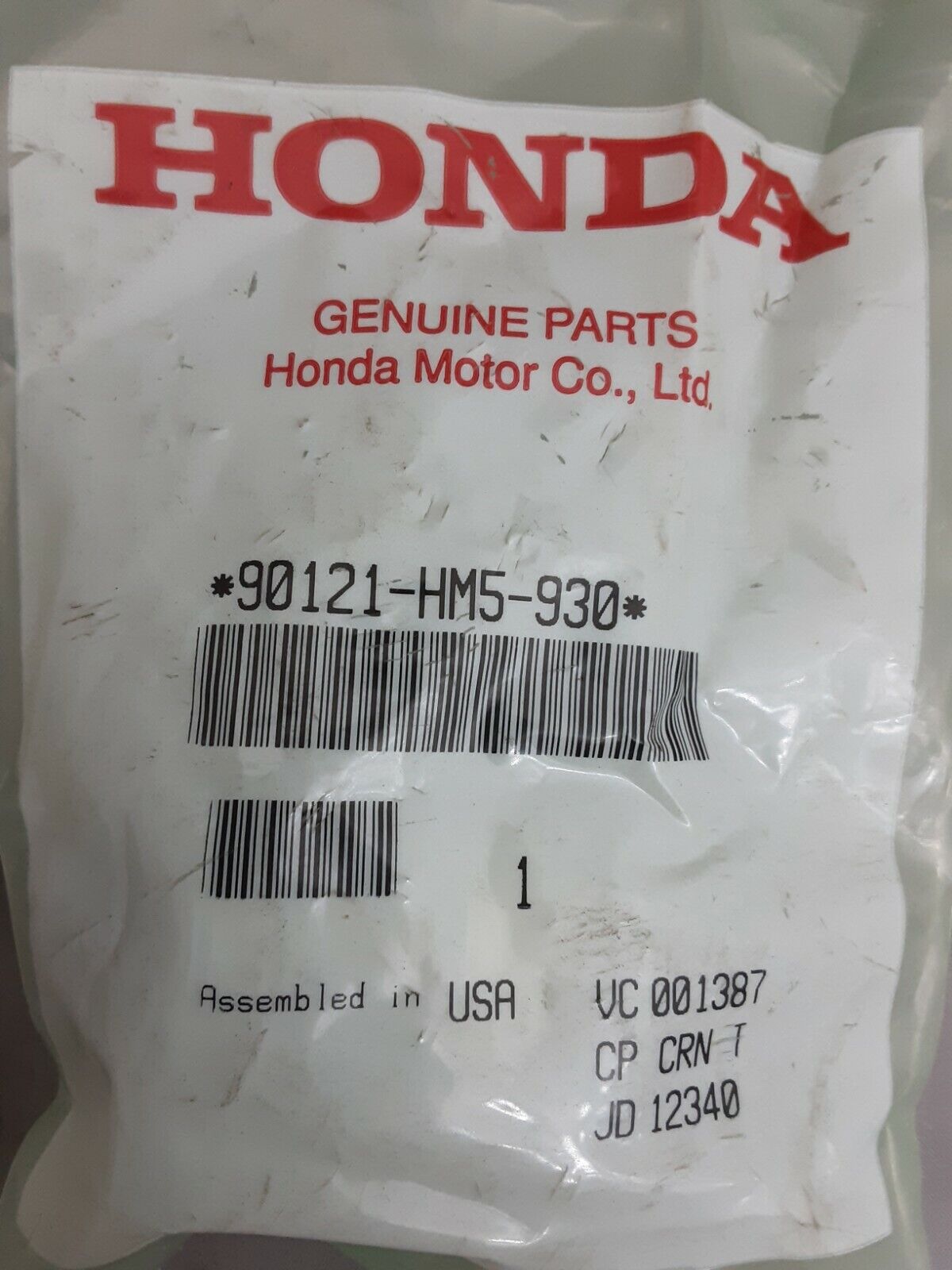 NEW GENUINE HONDA 90121-HM5-930 BOLT A, PIVOT TRX250