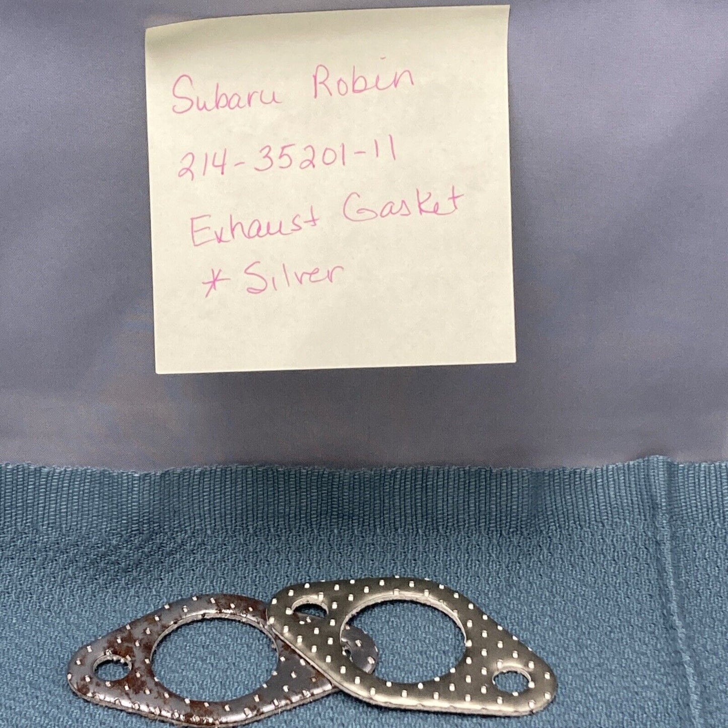 QTY 2 NEW REPLACES SUBARU ROBIN 214-35201-11 EXHAUST GASKET *SILVER, NO ASBESTOS