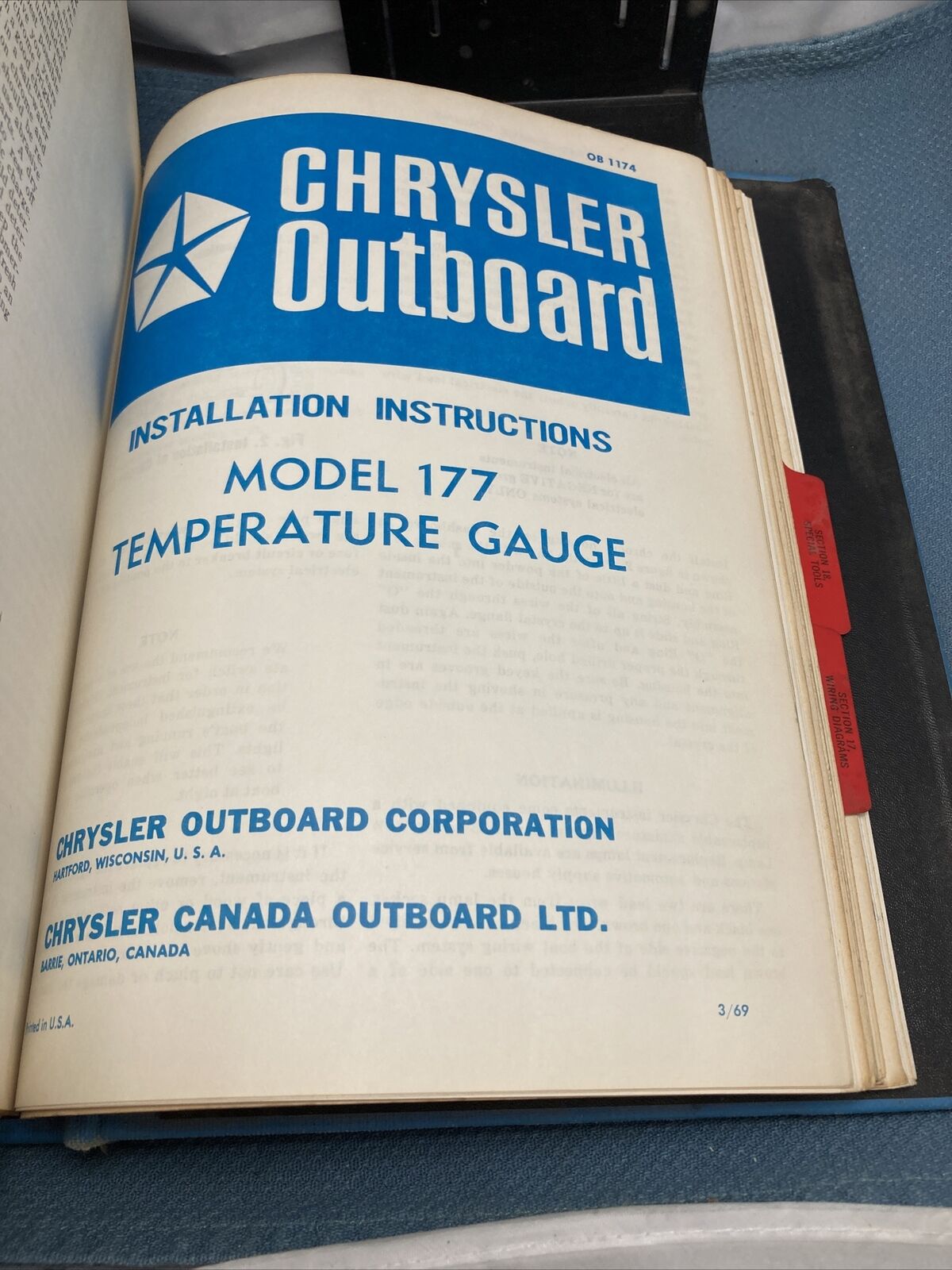 CHRYSLER OUTBOARD MOTORS OB151A-OB1722 SERVICE MANUALS/PARTS CATALOGS