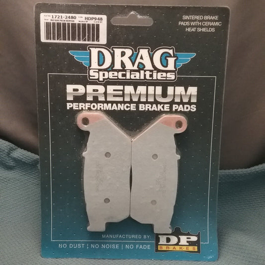 NEW DRAG SPECIALTIES 1721-2480 BRAKE PADS, SINTERED HARLEY/BUELL HDP948