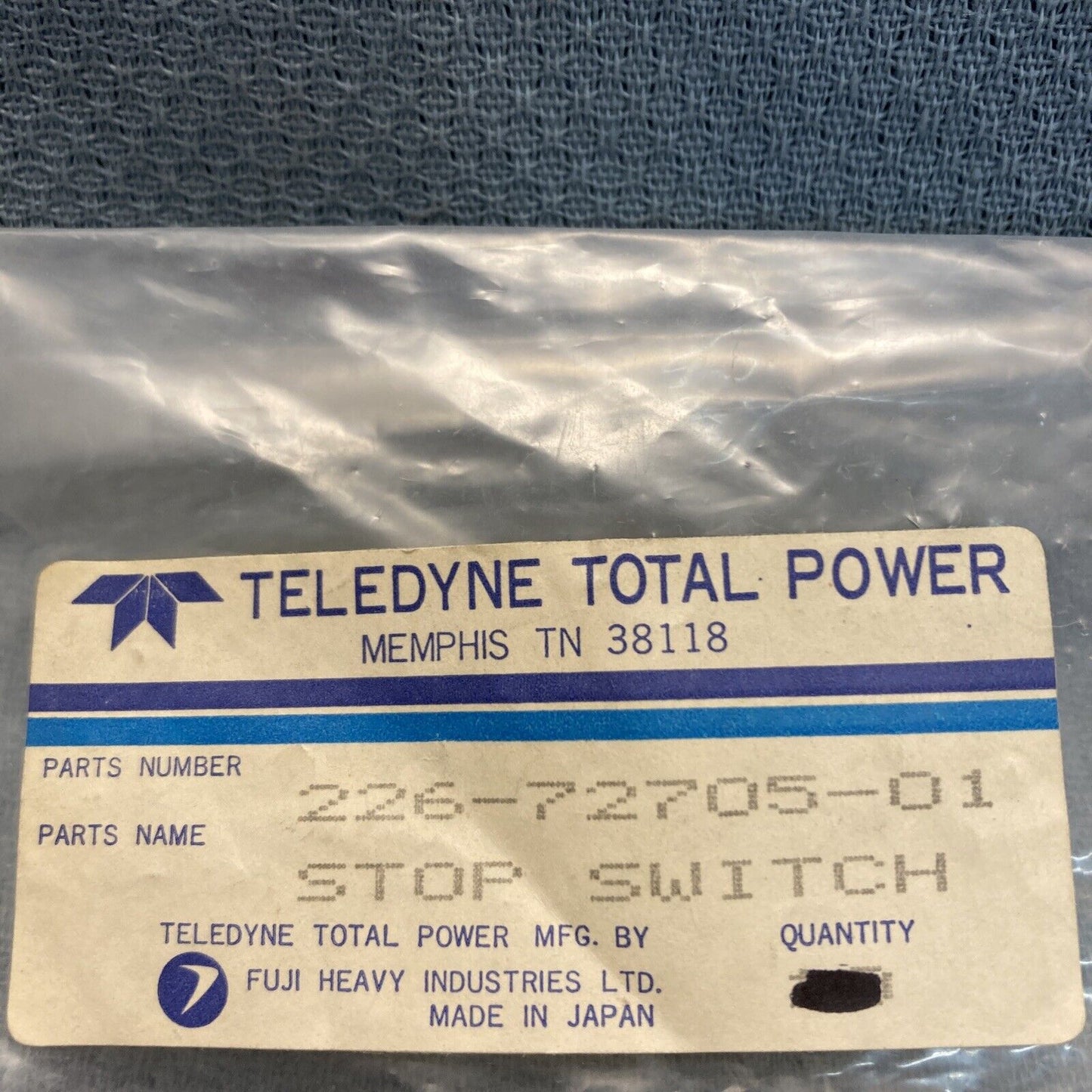 QTY 2, NEW TELEDYNE TOTAL POWER 226-72705-01 STOP SWITCH